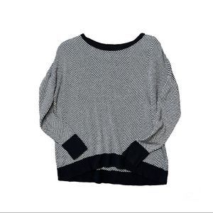 Motherhood Maternity Sweater black white herringbone oversized Small